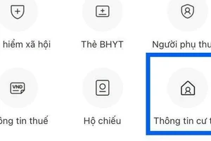 Bộ Công an hướng dẫn truy cập về ‘thông tin cư trú’ trên ứng dụng VneID 
