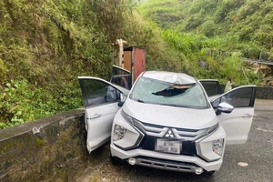 Đá từ trên núi rơi trúng ô tô khiến tài xế tử vong
