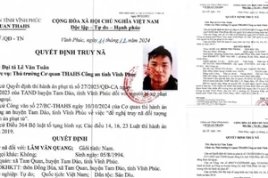 Công an tỉnh Vĩnh Phúc truy nã 4 người trốn thi hành án