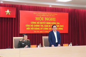 Công bố quyết định kiểm tra của Bộ Chính trị, Ban Bí thư đối với Đảng ủy Công an Trung ương