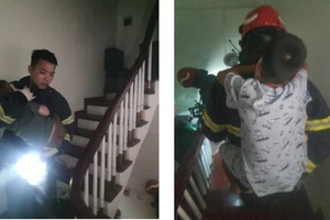 Cảnh sát cứu 7 người trong đám cháy lúc nửa đêm