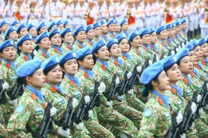 Toàn cảnh buổi Tổng hợp luyện diễu binh, diễu hành trong nhiệm vụ A80