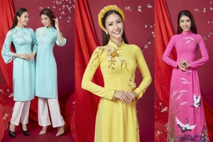Không thể rời mắt trước những tà áo dài Tết của Brian Võ