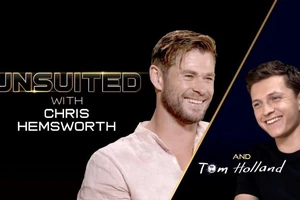 Thần sấm lầy lội với Người nhện trong đợt quảng bá phim mới