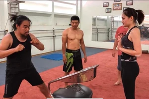 Thùy Anh vật lộn học võ để đóng cảnh hành động