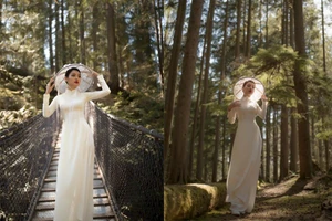 Phương Trinh Jolie bừng sáng trong áo yếm, áo dài ở Canada