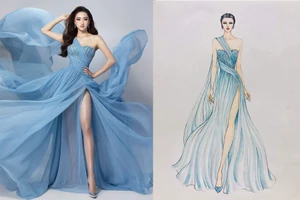 Chiếc đầm Lương Thùy Linh sẽ mặc trong phần thi Top Model 