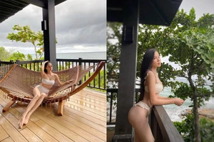 Hoa hậu Lương Thùy Linh khoe body với bikini gợi cảm