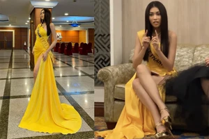 Ngọc Thảo mặc trang phục lộng lẫy bước vào vòng phỏng vấn 