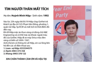 Thanh niên chạy Goviet mất tích bí ẩn ở Gò Vấp