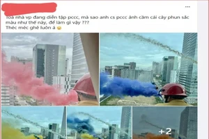 Phun khói màu trong diễn tập PCCC để làm gì?