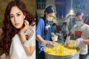 Mai Phương Thúy giản dị cùng nghệ sĩ làm tình nguyện viên chống dịch