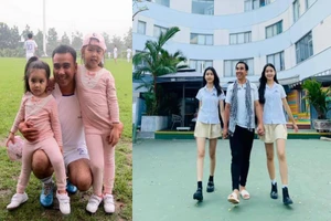 Hình ảnh Quyền Linh và 2 ái nữ ngày còn thơ bé 