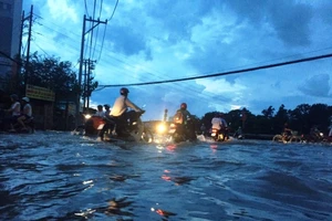 Đỉnh triều kết hợp mưa to, TP.HCM lại mênh mông nước 