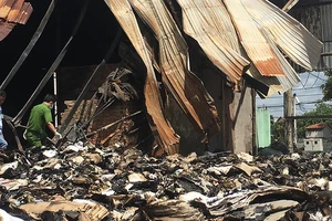 Khám nghiệm để điều tra vụ cháy kho hồ sơ xe buýt ở TP.HCM