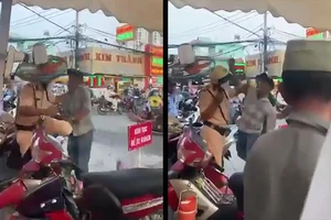 2 thanh niên nhậu say, đánh CSGT ngay giữa ban ngày