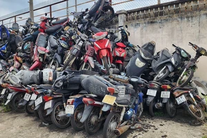 'Núi' xe ở kho tang vật vi phạm giao thông lớn nhất của Phòng PC08