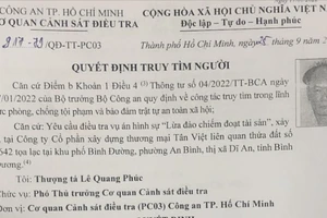 Công an truy tìm 1 người liên quan vụ lừa đảo tại Công ty Tân Việt