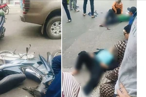 Ô tô tông 2 xe máy dừng đèn đỏ ở Tân Bình