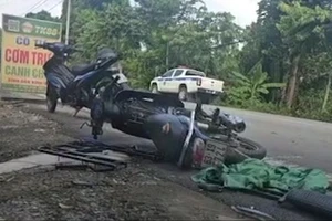 Hai người bị thương nặng trong vụ tai nạn liên hoàn ở xã Xuân Thới Sơn