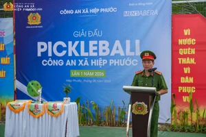 Công an xã Hiệp Phước tổ chức giải Pickleball chào mừng ngày lễ lớn