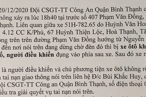 Công an Bình Thạnh tìm người liên quan đến 3 vụ tai nạn