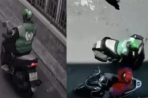 Mặc đồ xe ôm công nghệ rồi giật điện thoại của người giao hàng