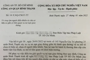Truy tìm người điều khiển mô tô rời hiện trường sau tai nạn tại TP.HCM