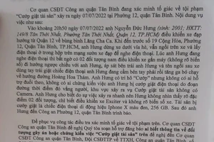 TP.HCM: Công an Tân Bình tìm nhân chứng vụ cướp giật tài sản