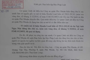 Công an Phú Nhuận tìm chủ sở hữu phương tiện