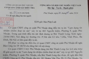 Công an quận Phú Nhuận tìm đương sự trong vụ án Lạm dụng tín nhiệm chiếm đoạt tài sản