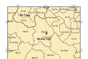 2 trận động đất liên tiếp xảy ra ở Quảng Ngãi
