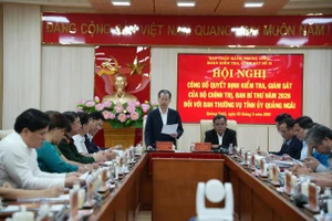 Đoàn kiểm tra của Bộ Chính trị làm việc với Tỉnh ủy Quảng Ngãi