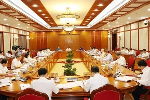 Toàn cảnh cuộc họp Bộ Chính trị, Ban Bí thư. (Ảnh minh họa: Trí Dũng-TTXVN)
