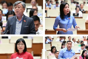 Đại biểu Nguyễn Thị Việt Nga thảo luận về đề xuất bỏ án tử hình với tám tội danh.