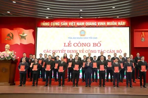 TAND Tối cao công bố quyết định bổ nhiệm 26 Chánh án TAND các tỉnh, thành phố