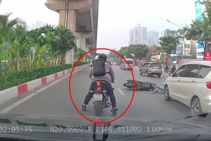 Tìm bị hại trong clip thanh niên gây tai nạn giao thông rồi bỏ chạy ở Hà Nội