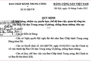 Ban Nội chính Trung ương thêm nhiệm vụ, chưa thêm bộ máy