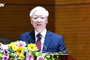 Tổng Bí thư, Chủ tịch nước Nguyễn Phú Trọng có bài phát biểu gần 9.000 từ, kéo dài 1h14', kết luận Hội nghị Toàn quốc tổng kết 8 năm công tác PCTN. Ảnh: VOV.