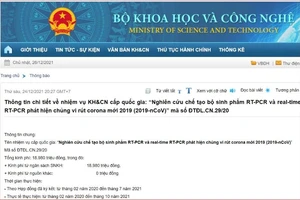 Bộ Khoa học và Công nghệ thông tin chi tiết dự án Công ty Việt Á tham gia