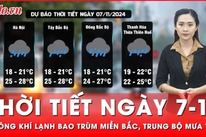 Thời tiết ngày 7-11: Không khí lạnh bao trùm Bắc Bộ, Trung Bộ mưa to
