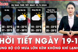 Thời tiết ngày 19-11: Trung Bộ mưa lớn kèm ảnh hưởng của không khí lạnh, Bắc Bộ có nơi dưới 15 độ C.