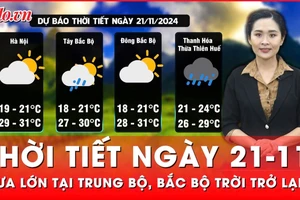 Thời tiết ngày 21-11: Hoàn lưu bão số 9 gây mưa lớn tại nhiều khu vực trên cả nước, Bắc Bộ trời lạnh