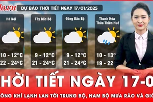 Thời tiết ngày 17-01: Không khí lạnh ảnh hưởng tới Trung Bộ, Nam Bộ mưa rào và giông