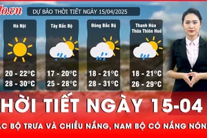 Thời tiết ngày 15-4: Bắc Bộ, Bắc Trung Bộ trưa chiều nắng, Nam Bộ có nắng nóng 