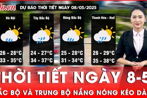 Thời tiết ngày 8-5: Bắc Bộ và Trung Bộ nắng nóng kéo dài 
