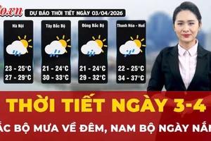 Thời tiết ngày 3-4: Bắc Bộ mưa về đêm, Nam Bộ ngày nắng