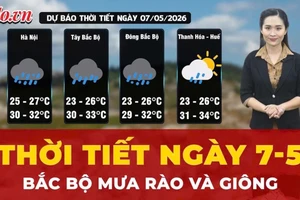 Thời tiết ngày 7-5: Bắc Bộ mưa rào và giông, Nam Bộ chiều tối mưa to