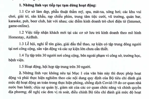 TP.HCM: Nhiều ngành nghề tiếp tục tạm dừng hoạt động 