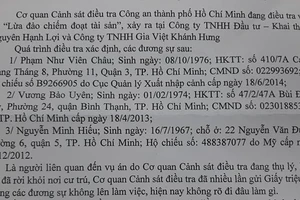 Truy tìm người trong vụ lừa đảo liên quan 2 công ty ở TP.HCM
